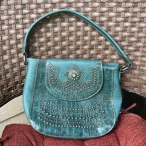 Montana West turquoise studded handbag